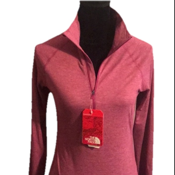NWT The North Face Women’s Half Zip Pullover Top Pink Heather Size S CoolDry - Picture 2 of 5